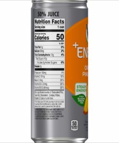 V8 +Energy, Healthy Energy Drink, Natural Energy from Tea, Orange Pineapple, 8 Ounce Can (Pack of 24) 8 Fl Oz (Pack of 24)