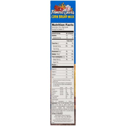 (3 Pack) Famous Dave’s Corn Bread Mix 15 oz. Box