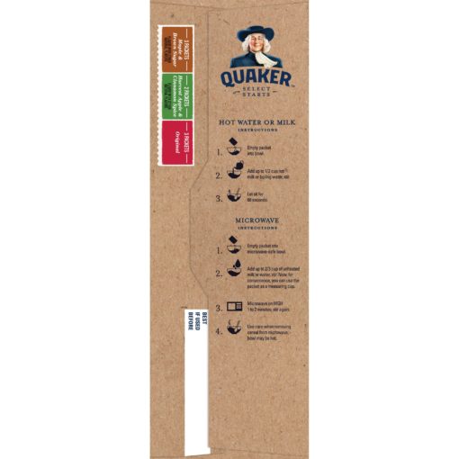 Quaker Instant Oatmeal, Organic, Variety Pack, 8 Packets (3 Maple & Brown Sugar, 2 Apple & Cinnamon Spice, 3 Original)