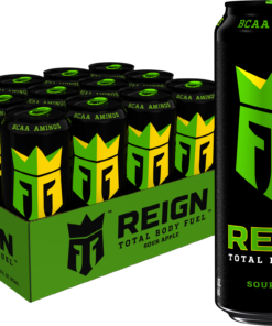 Reign Total Body Fuel Energy Drink, Sour Apple, 16 Fl Oz (12 Cans)