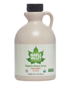 Maple Valley Pure Organic Maple Syrup 32 Oz. Grade A Dark Robust Maple Syrup *Formerly Grade B* in Bpa-free 32oz Quart Jug