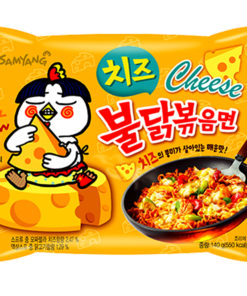 Samyang Buldak CHEESE Hot Chicken Flavor Ramen Stir-Fried with Wooden Chopsticks 4.94 Oz. (Pack of 2)