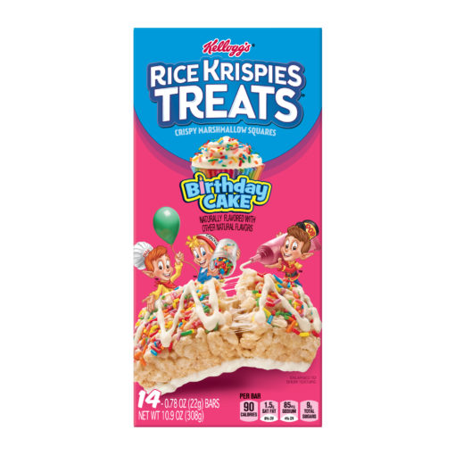 Kellogg’s Rice Krispies Treats Crispy Marshmallow Squares Birthday Cake 10.9 Oz 14 Ct