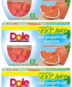 (12 Cups) Dole Fruit Bowls Red Grapefruit in 100% Fruit Juice, 4 oz cups