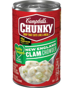 (4 pack) Campbell’s Chunky Soup, Healthy Request New England Clam Chowder, 18.8 Ounce Can