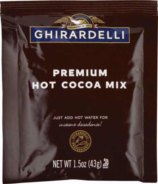 Ghirardelli Premium Hot Cocoa Envelopes, Double Chocolate, 1.5-Ounce (Pack of 15)