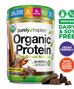 Purely Inspired Organic Plant Protein Powder, Chocolate, 20g Protein, 1.5lb, 24.0oz