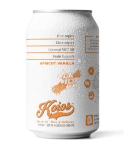 KOIOS – Nootropic Apricot Vanilla Functional Beverage, Enhances Brain Function, Productivity, Reduce Stress, w/ Lion’s Mane Mushroom, MCT Oil, & Natural Caffeine, Gluten-Free, 12 Fl Oz Cans (12-Pack)