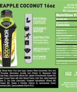 BODYARMOR Sports Drink, Pineapple Coconut, 16 Fl. Oz., 12 count