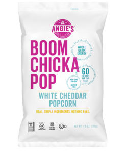 Angie?s BOOMCHICKAPOP White Cheddar Popcorn, 4.5 Ounce Bag, Box of 12