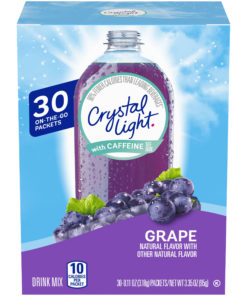 Crystal Light Grape Drink Mix with Caffeine, 30 On the Go Packets