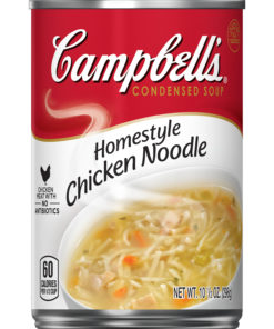 (4 pack) Campbell’s Condensed Homestyle Chicken Noodle Soup, 10.5 oz. Can