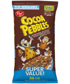 Post Cocoa Pebbles Gluten Free Breakfast Cereal, Chocolate, 36 Oz