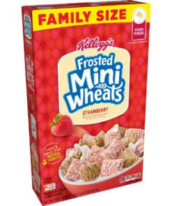 Kellogg’s Frosted Mini-Wheats Breakfast Cereal, Strawberry, Family Pack, 22 Oz