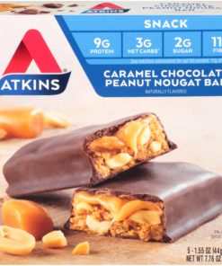 Atkins Snack Caramel Chocolate Peanut Nougat Bars 5-pack