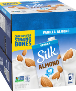 (Pack of 6) Silk Shelf Stable Vanilla Almondmilk, 1 Quart