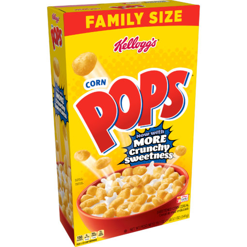 Kellogg’s Corn Pops Breakfast Cereal Original Family Size 19.1 Oz