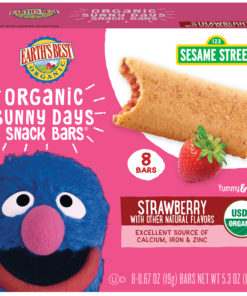(3 Pack) Earth’s Best Organic Sunny Day Toddler Snack Bars with Cereal Crust, Made With Real Strawberries – 8 Count
