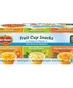 (12 Cups) Del Monte Fruit Cup Snacks No Sugar Added Assorted Flavors, 4 oz fruit cups