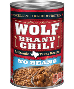 (2 pack) WOLF BRAND Chili, No Beans, Chili Without Beans, 24 oz.