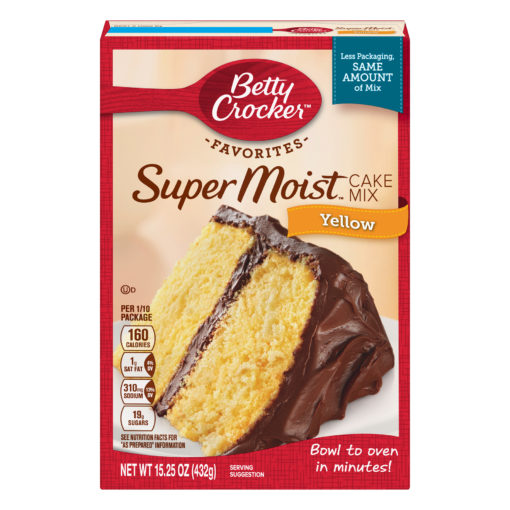 (2 pack) Betty Crocker Super Moist Yellow Cake Mix, 15.25 oz