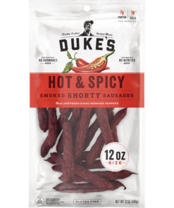 Dukes Smoked Shorty Sausages Hot & Spicy 12oz