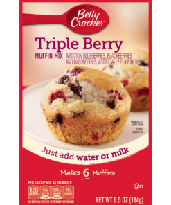 (3 Pack) Betty Crocker Triple Berry Muffin Mix, 6.5 oz Box