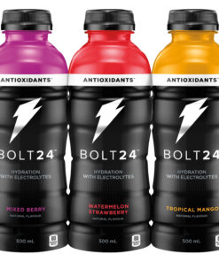 BOLT24 Fueled by Gatorade, Hydration with Antioxidants and Electrolytes, 3 Flavor Variety Pack, 16.9 oz Bottles, 12 count
