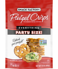 Snack Factory Pretzel Crisps Everything, Large Party Size, 14 Oz
