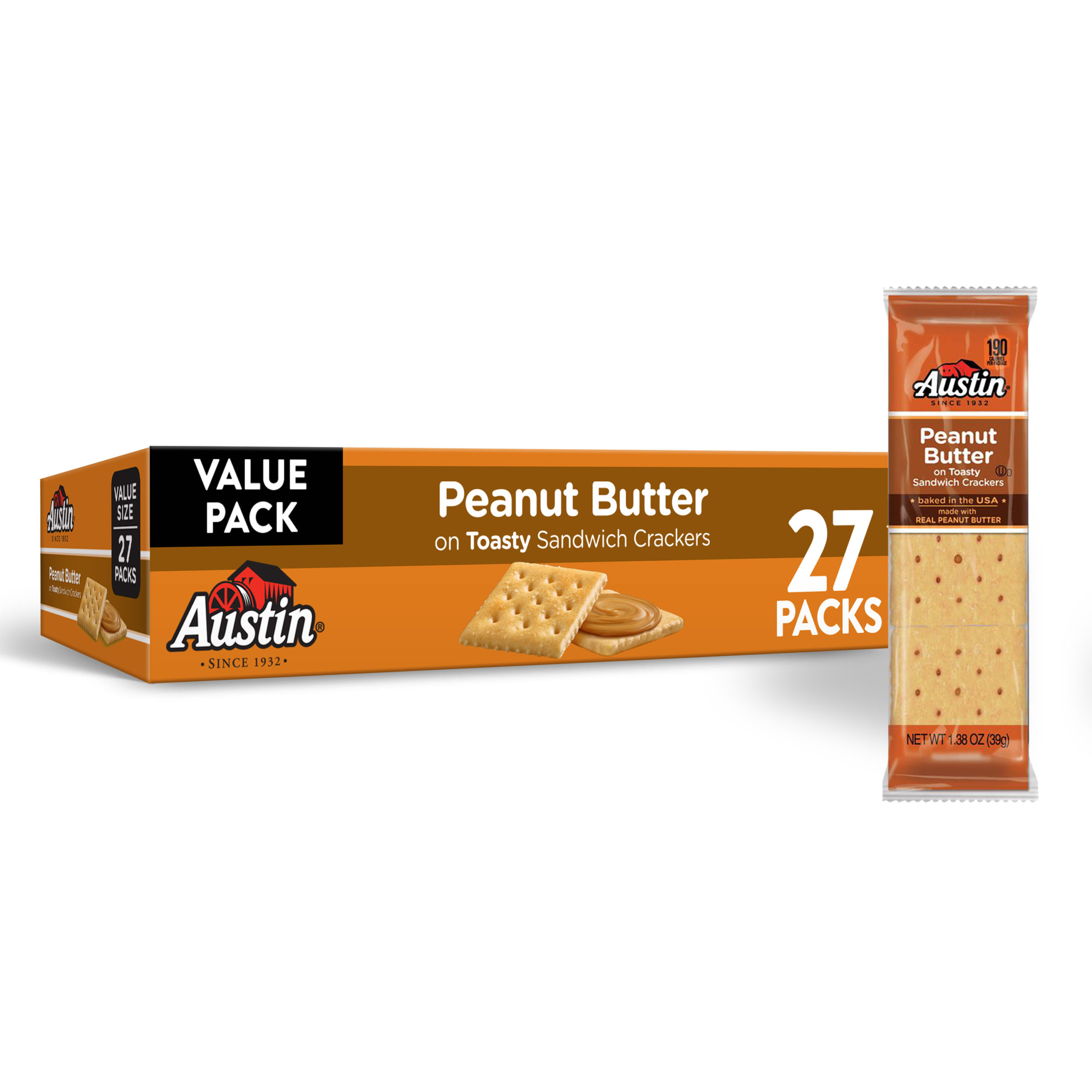 austin toasty crackers with peanut butter