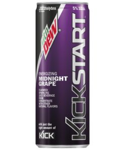 Mtn Dew Kickstart, Midnight Grape, 12oz Sleek Cans (Pack of 18)