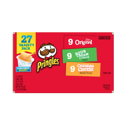 Pringles Snack Stacks Potato Crisps Chips, Flavored Variety Pack 19.3 Oz 27 Ct