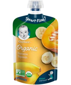 (Pack of 12) Gerber 2nd Foods Organic Baby Food, Banana Squash, 3.5 oz. Pouch