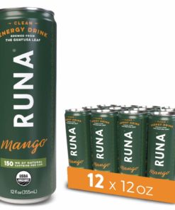 RUNA Organic Clean Energy Drink from the Guayusa Leaf, Mango, Naturally Sweetened, 12 fl oz, 12 count