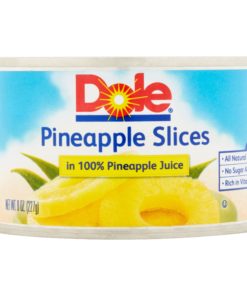 Dole Pineapple Slices in 100% Pineapple Juice, All Natural Canned Pineapple, 8 Oz