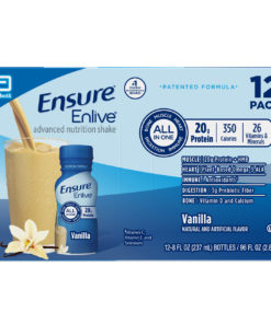 Ensure Enlive Meal Replacement Shake, 20g Protein, 350 Calories, Advanced Nutrition Protein Shake, Vanilla, 8 fl oz, 12 Bottles