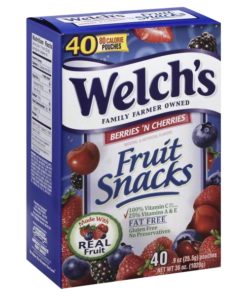 Welch’s Fruit Snacks, Berries ‘n Cherries. 40 ct, 0.9 oz