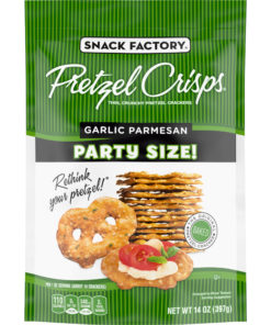 Snack Factory Pretzel Crisps Garlic Parmesan, Large Party Size, 14 Oz