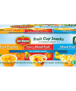 (12 Cups) Del Monte Fruit Cup Snacks Variety Pack (Peaches, Cherry Mixed Fruit, Mixed Fruit), 4 oz cups