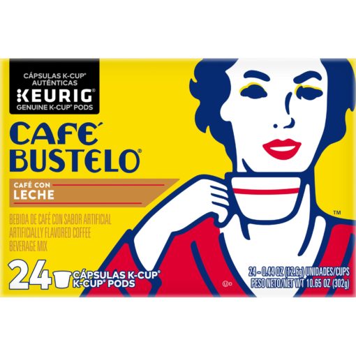 Cafe Bustelo Cafe Con Leche K-Cup Coffee Pods, 24 Count For Keurig and K-Cup Compatible Brewers