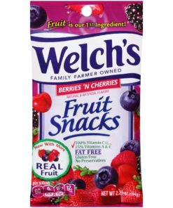 Welch’s Fruit Snacks, Berries ‘N Cherries, 2.25-Ounce Pouches (Pack of 48)