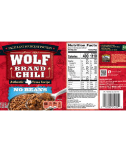(2 pack) WOLF BRAND Chili, No Beans, Chili Without Beans, 24 oz.