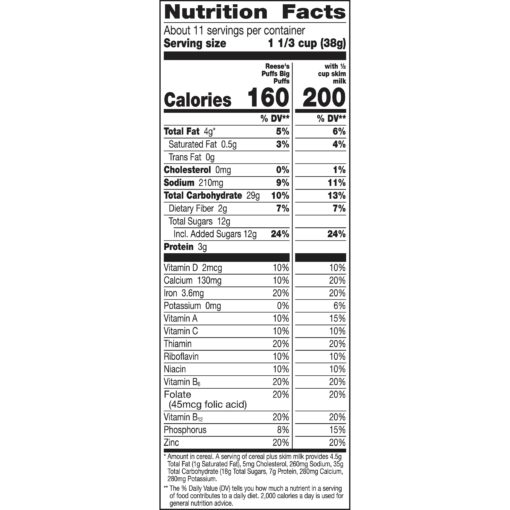 Reese’s Puffs Big Puffs Cereal, 15.5 oz.