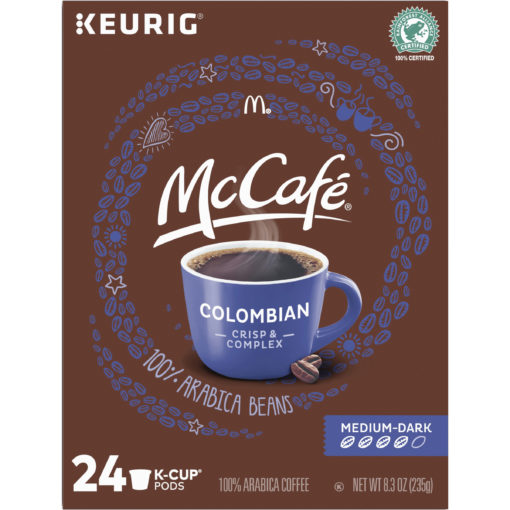 McCafe Medium-Dark Colombian Coffee K-Cup Pods, Caffeinated, 24 ct – 8.3 oz Box