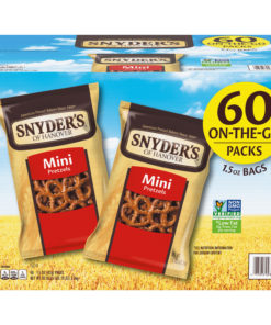 Snyder’s Mini Pretzels, Individual Packs, 1.5 Ounce (60 Count)