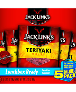 Jack Link’s Beef Jerky Lunch Packs, Teriyaki, 0.625oz, 5 CT