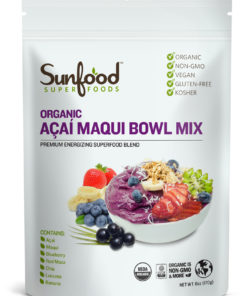 Sunfood superfoods organic acai maqui bowl powder, 6.0 oz