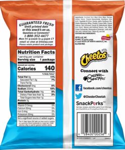 Cheetos Puffs Cheese Flavored Snacks, 0.875 oz Bags, 40 Count