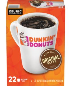 Dunkin’ Donuts Original Blend K-Cup Coffee Pods, Medium Roast, 22 Count For Keurig and K-Cup Compatible Brewers