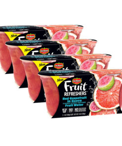 (4 Pack) Del Monte Fruit Refreshers Red Grapefruit in Guava Fruit Water, 7 oz Cup, 2 Count Box
